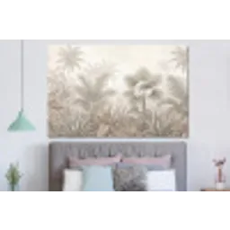 Jungle - Tropisch - Natuur -Vintage - Beige forex 5mm xxl -slaapkamer