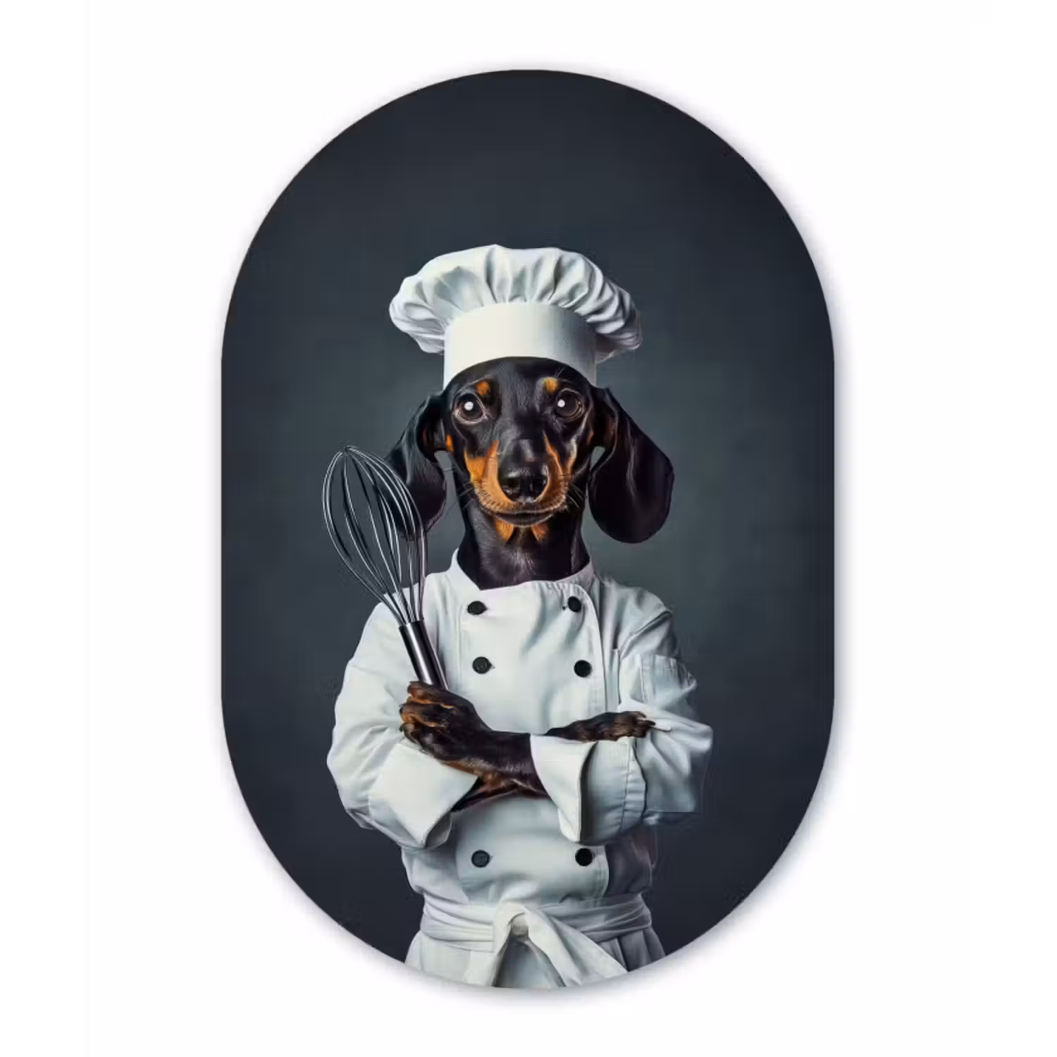 Muurovaal glas - Hond - Garde - Kok