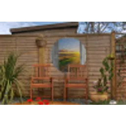 Doorkijk - Platteland - Landschap - Zon Wandcirkel tuinposter met ringen klein -buiten3