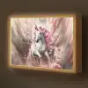 Eenhoorn - Meisje - Roze - Bloemen - Sprookje Light Box met batterij (Wandlamp kind) middel -z3d_website