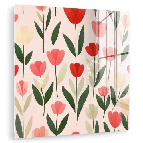 Tulpen - Modern - Roze plexiglas 5mm klein -zzzproduct_nieuw