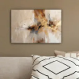 Modern - Bruin - Abstract - Beige canvas 2cm klein -sfeer3