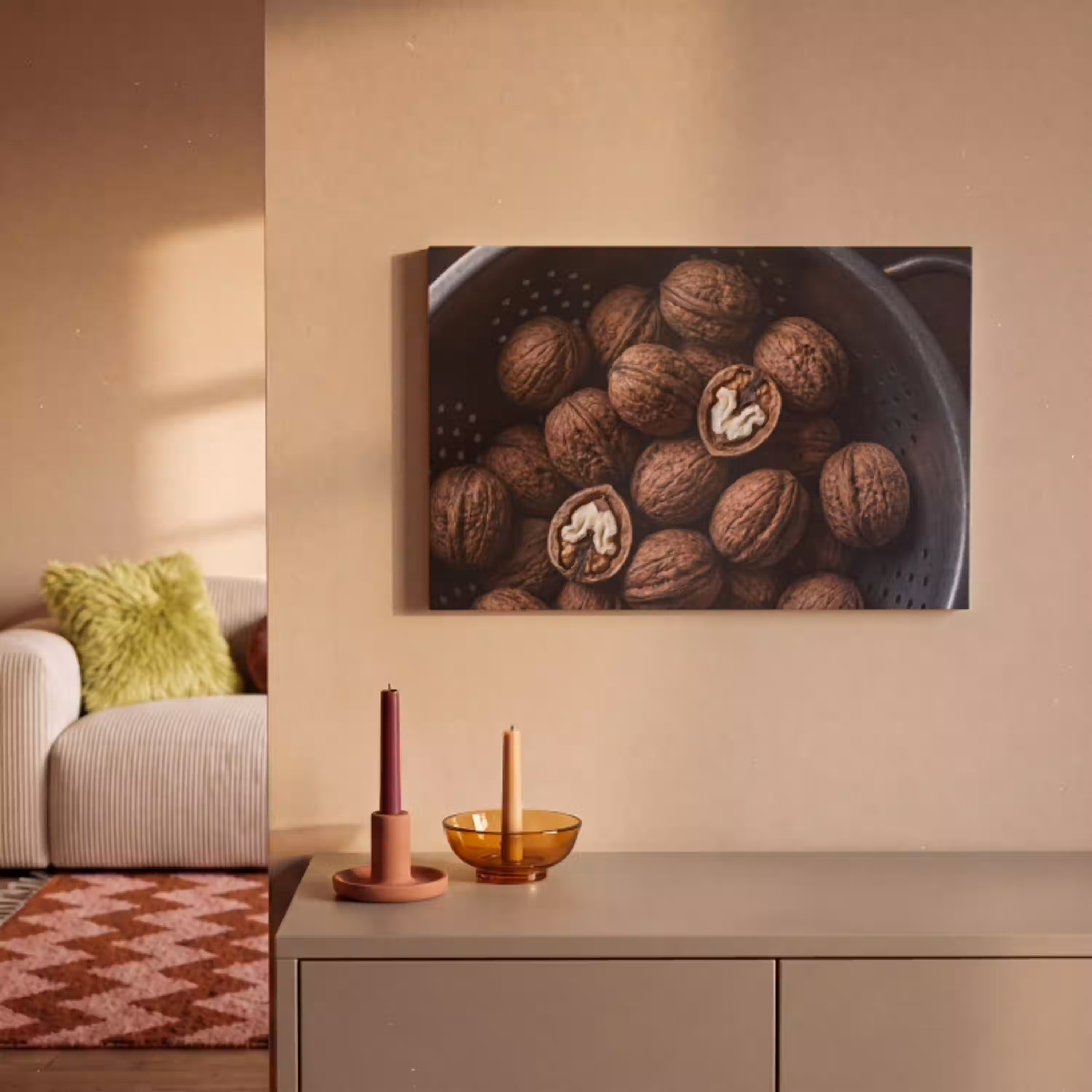 Walnoot - Eten - Donker canvas 2cm klein -sfeer1