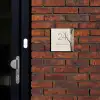 Boomsilhouet beige achtergrond - Klassiek Naambord Vierkant klein -sfeer1-XS