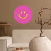 Smiley - Vrolijk - Roze Wandcirkel behangsticker klein -sfeer1