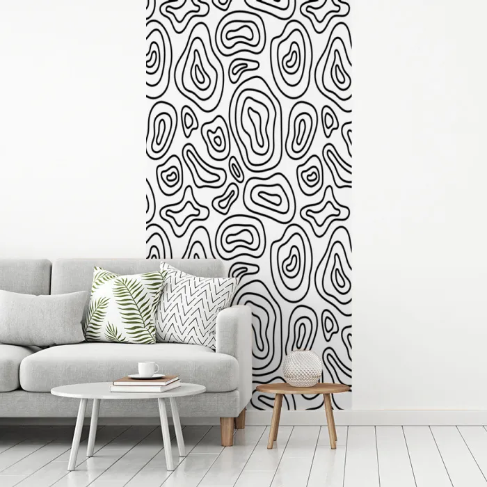 Lijnen - Zwart - Wit - Organisch fotobehang vinyl groot 64 -woonkamer