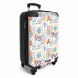 Zomer strand print kleurrijk NBS - Handbagage koffer - Volwassenen Unisex middel -productfoto_3d