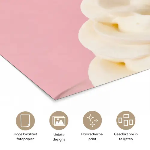 Kers - Slagroom - Roze poster papier klein -closeup_NL