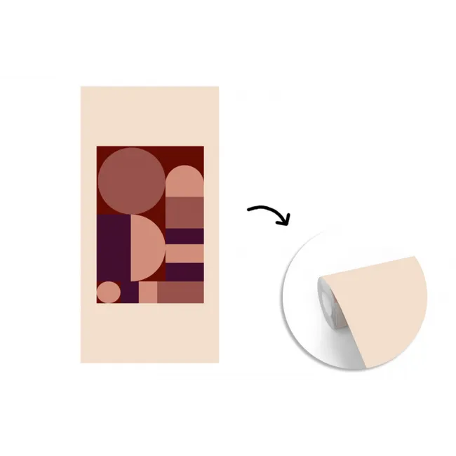 Geometrisch - Cirkels - Rood fotobehang vinyl groot -3d