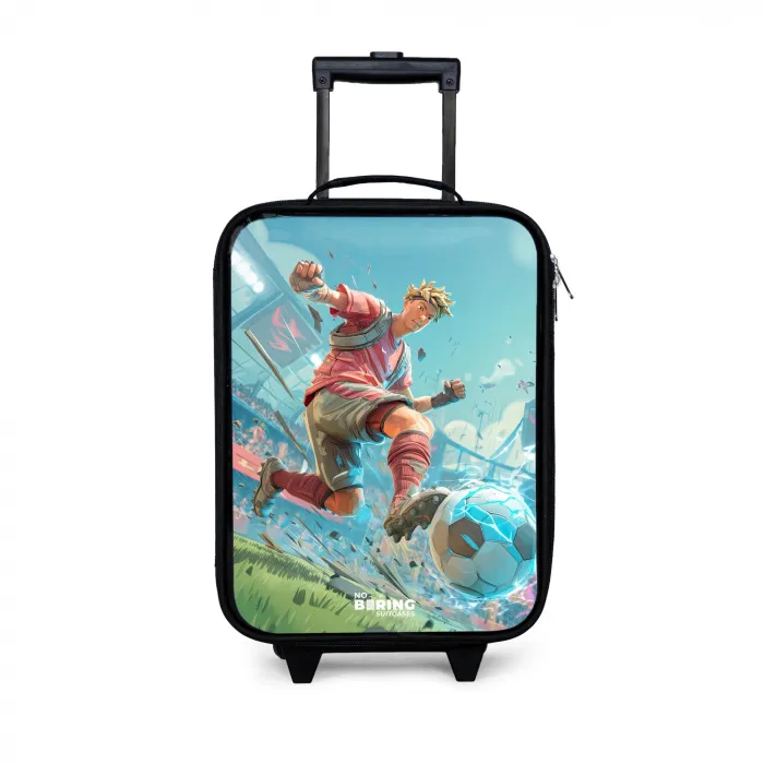 Voetbal - Jongen - Stadion - Elektrisch Kinderkoffer - Zwart klein -3d