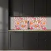 Bloemen - Design - Roze - Oranje keuken achterwand 2 middel 871 -sfeer1