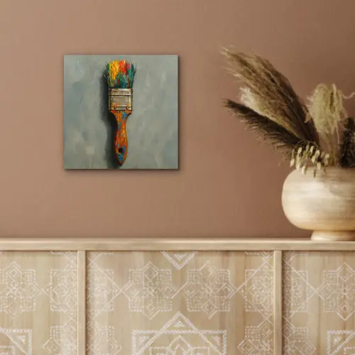 Verf - Kwast - Schilderij aluminium wit klein -sfeer4