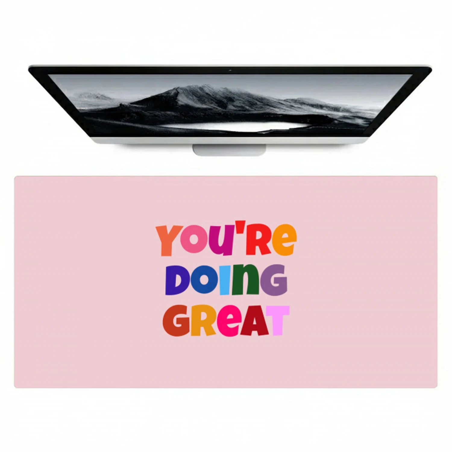 You're doing great - Roze - Kleurrijk Muismat XXL klein -zzz3d