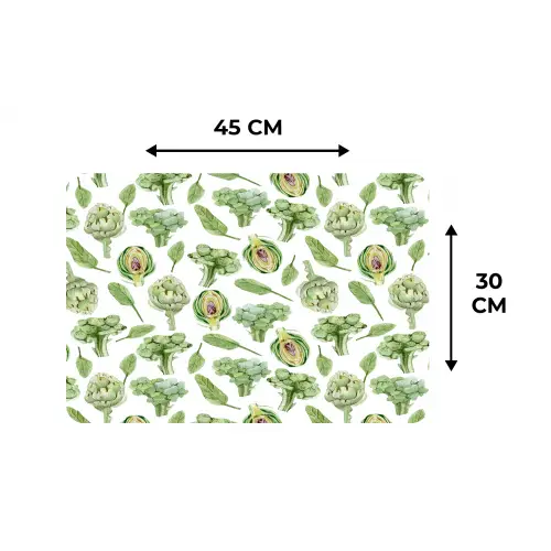 Groene - Groente - Broccoli - Artisjokken Placemat vinyl groot 368 -specs