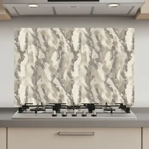 Slang - Patroon - Taupe keuken achterwand spatscherm klein 900 -3d_website