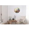 Olieverf - Bloemen - Kleurrijk - Natuur Wandcirkel aluminium klein -woonkamer