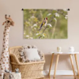 Putter - Bloesem - Lente - Natuur - Kleurrijk Wandkleed katoen middel -wsfeer5_kind