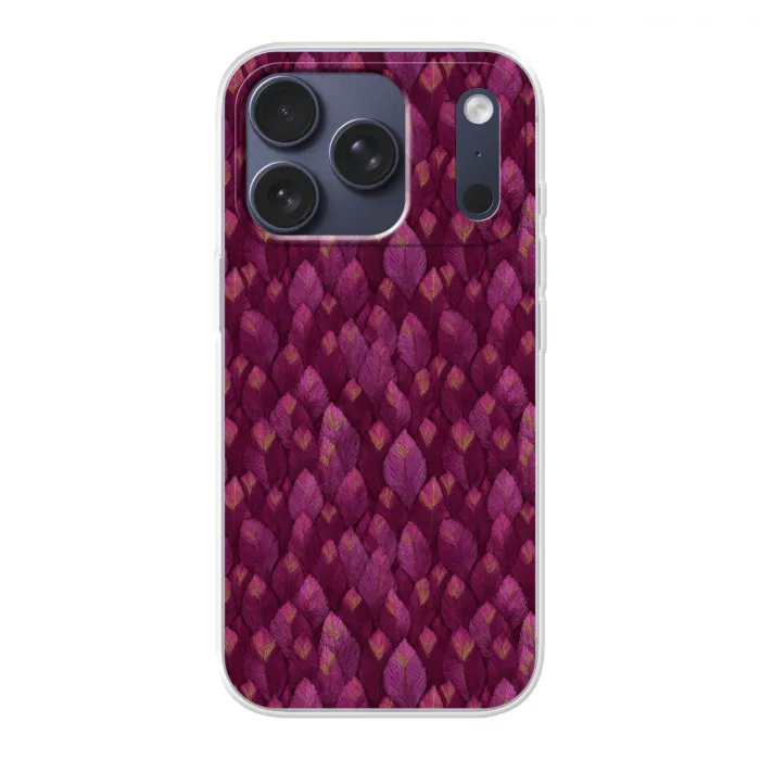 Bladeren - Patroon - Burgundy Telefoonhoesje iPhone 17 Pro klein 878 -3d