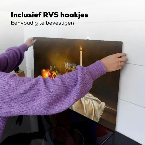 Fruit -  Stilleven - Wijn - Kaars Inductie beschemer met haakjes klein -ky-ophangen-nl