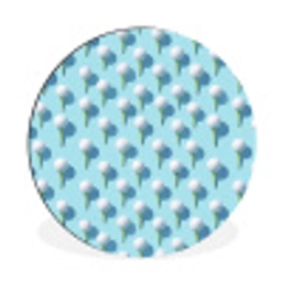 Golf - Ballen - Blauw Wandcirkel aluminium klein 190 -3d