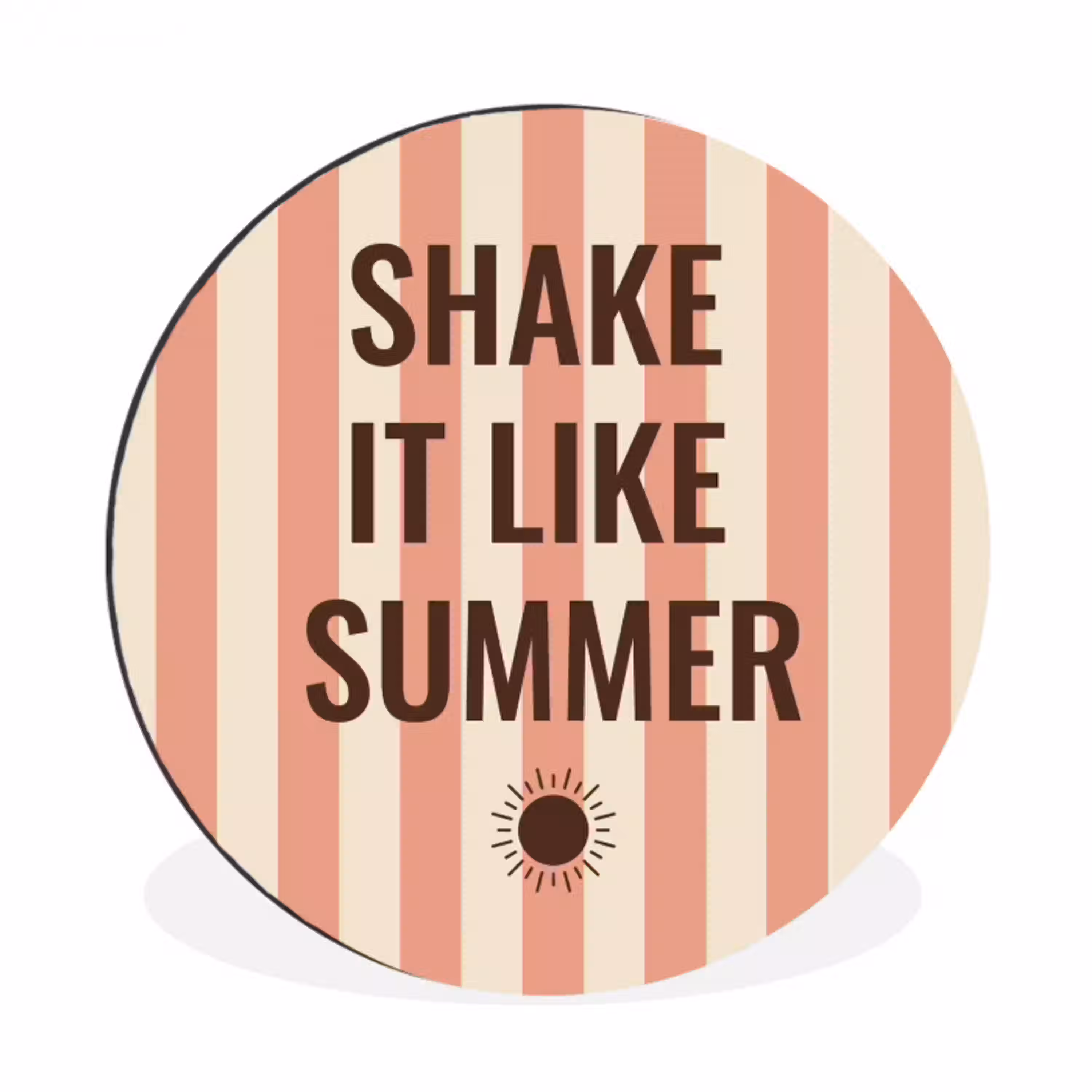 Zomer - Quote - Strepen Wandcirkel aluminium klein -3d