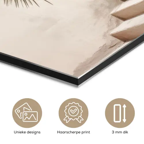 Palmboom - Schaduw - Trap - Beige aluminium wit klein -closeup_NL