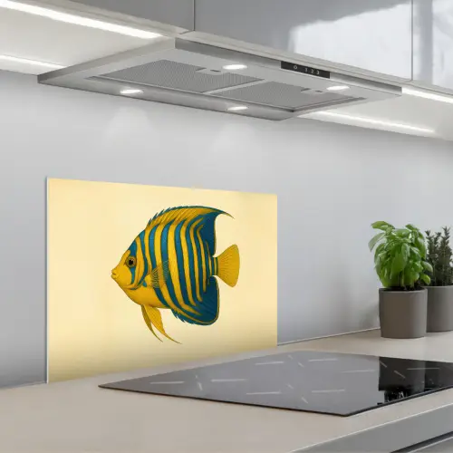 Felgeel - Vis - Strepen - Vinnen keuken achterwand spatscherm klein -3d_schuin