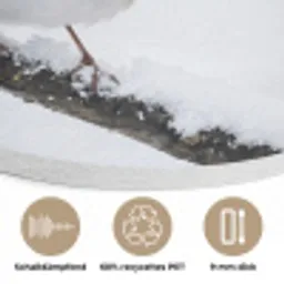 Roodborstje - Tak - Sneeuw - Winter - Levendig Akoestische PET Vilt - Rond klein -closeup_DE
