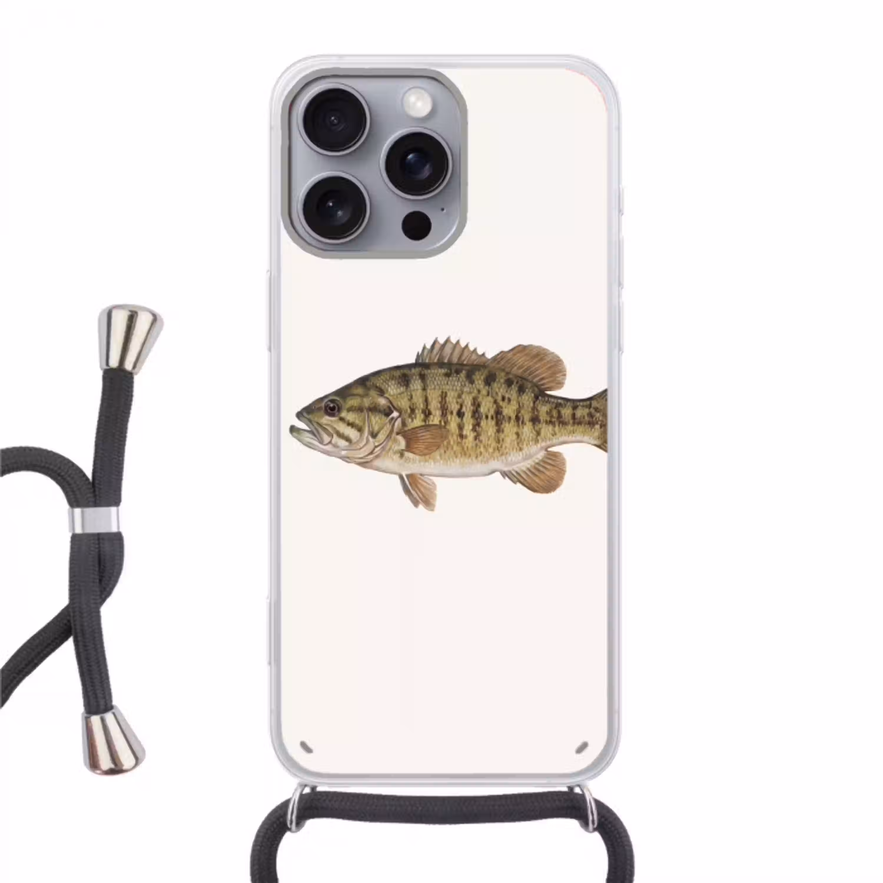 Vissen - Natuur - Vintage Hoesje iPhone 16 Pro Max met koord klein -3d