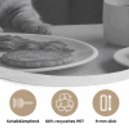 Kat - Koffie - Brood - Zwart Akoestische PET Vilt - Rond klein -closeup_DE