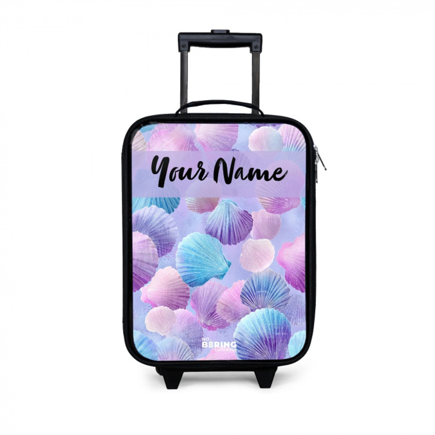 Schelpen - Paars - Blauw - Patroon Kinderkoffer - Zwart klein -3d