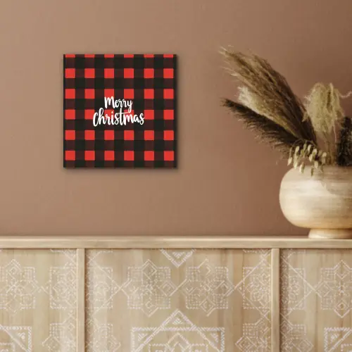 Geruit - Rood - Tekst - Christmas aluminium wit klein -sfeer4