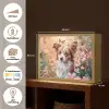 Hond - Bloemen - Roze Light Box met batterij (Wandlamp kind) middel -USP_websiteoverzichtNL