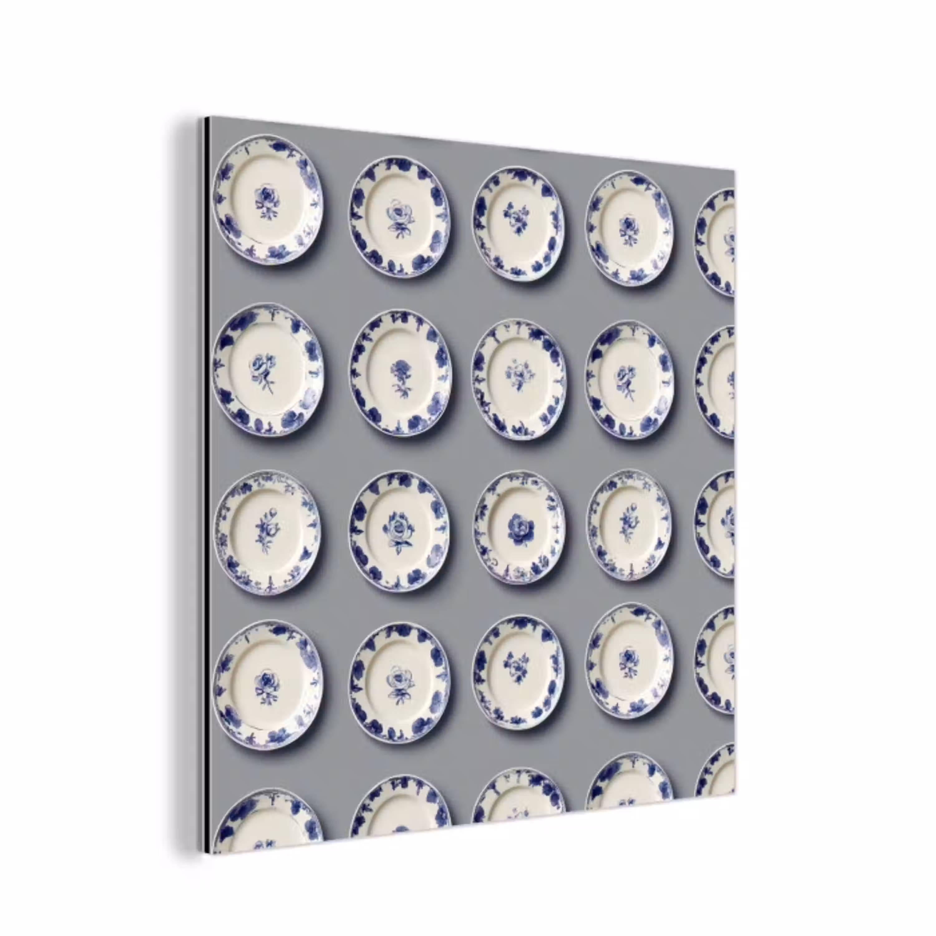 Borden - Bloemen - Blauw - Wit aluminium wit klein 46 -3d