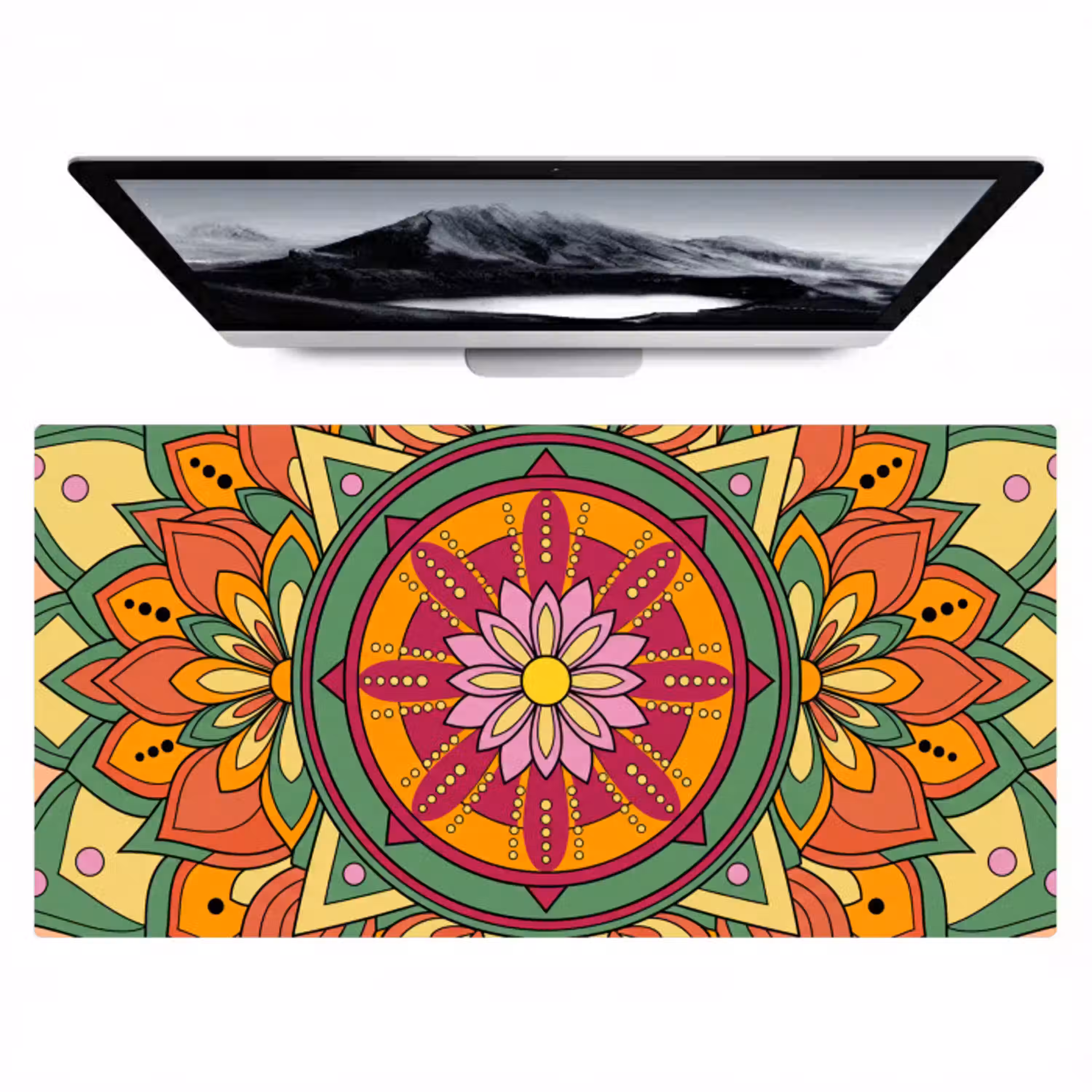 Mandala - Bloemen - Abstract - Kleurrijk Muismat XXL klein -zzz3d