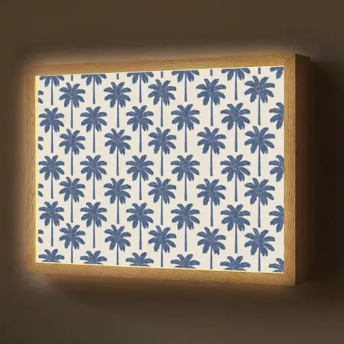 Symmetrisch - Palm - Blauw Light Box met batterij (Wandlamp) middel 907 -z3d_website