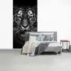 Tijger - Dieren - Zwart - Wit - Portret - Wild fotobehang vinyl groot -slaapkamer