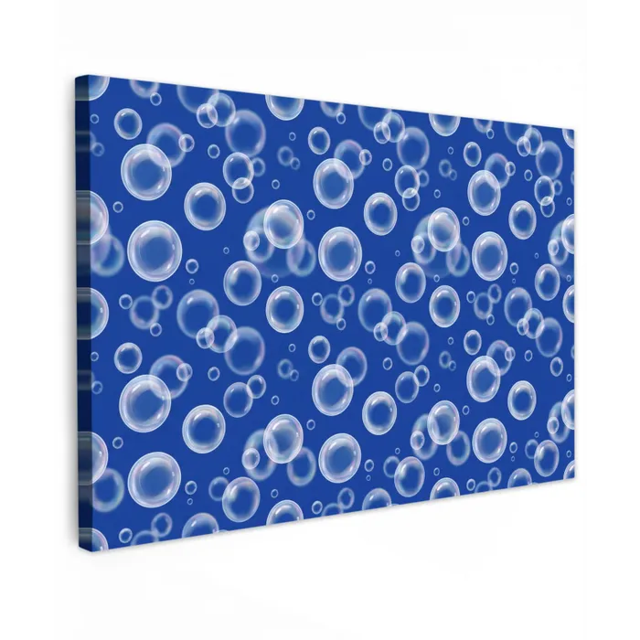 Bubbels - Patroon - Blauw canvas 2cm klein -z3d