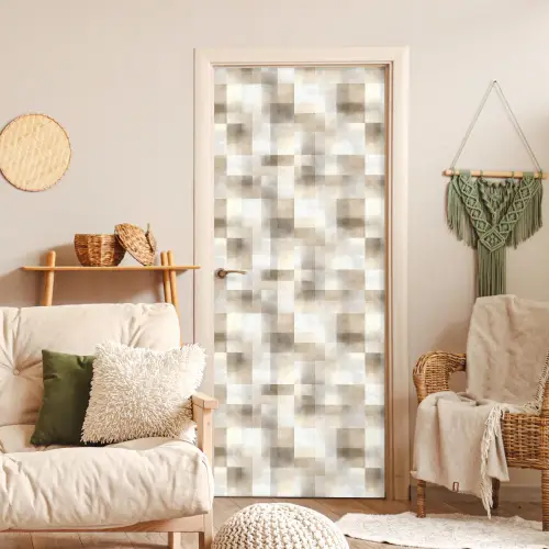 Textuur - Linnen - Beige deurposter klein 289 -sfeer2
