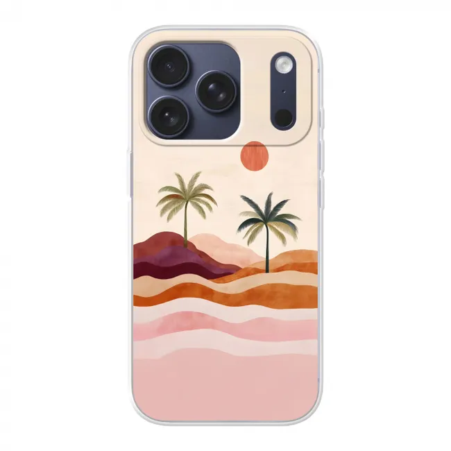 Telefoonhoesje - Palmbomen - Abstract - Zon - Heuvels
