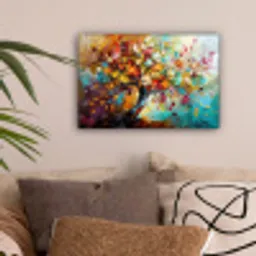 Boom - Abstract - Kleurrijk - Bloemen canvas 2cm klein -sfeer1