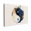 Yin Yang - Abstract - Zwart - Wit - Goud canvas 2cm klein -z3d