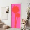 Palmbomen - Modern - Roze deurposter klein -sfeer6