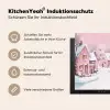 Kerstdorp - Roze - Winter - Sneeuw - Huizen Inductie beschermer vinyl 3mm middel -tsfeer2_DE