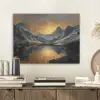 Berglandschap met Gouden Zonsondergang PET vilt klein -sfeer1