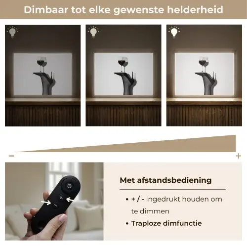 Hak - Wijn - Minimalistisch - Zwart Light Box met batterij (Wandlamp) middel -USP_dimbaarNL