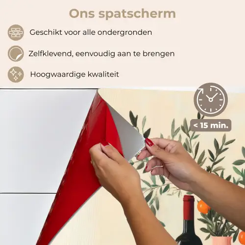 Wijnflessen - Takken - Sinaasappels keuken achterwand spatscherm klein -spatscherm_NL