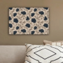 Motief - Bloemen - Zwart - Beige canvas 2cm klein 34 -sfeer3