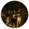 De Nachtwacht - Schilderij van Rembrandt van Rijn Wandcirkel kunststof plaat 5mm dik klein -3d