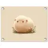 Schaap - Beige - Bloemen tuinposter los doek klein -3d